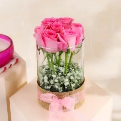 Pink Rose In Vase